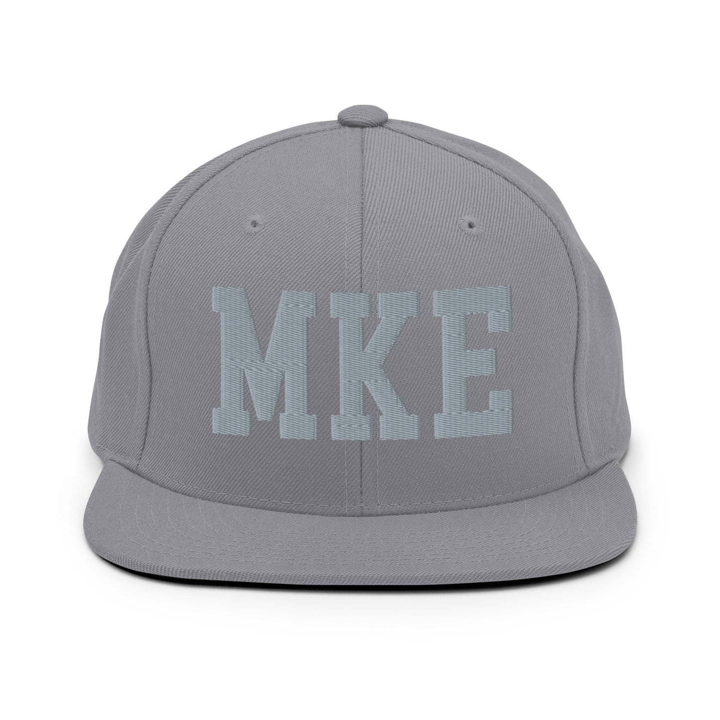 College-Style Classic Snapback Hat • Grey • MKE Milwaukee Souvenir • YHM Designs - Image 14