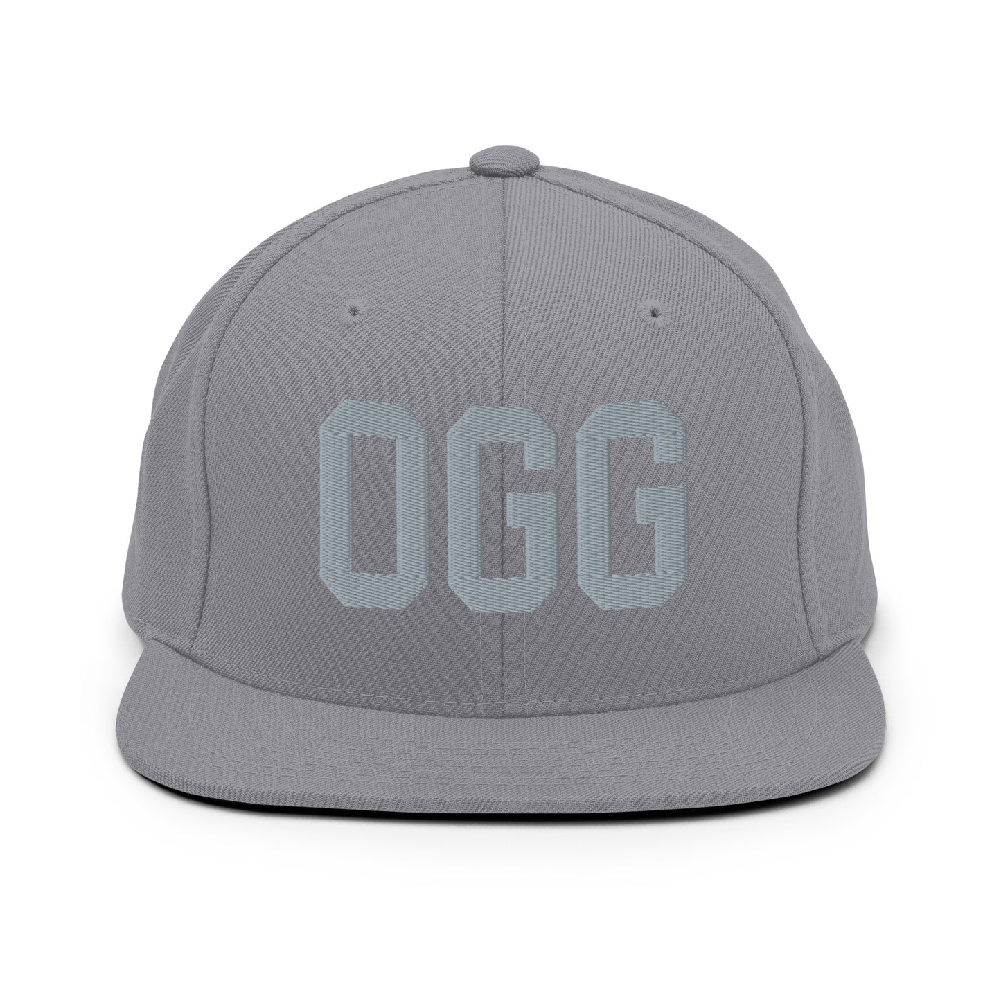College-Style Classic Snapback Hat • Grey • OGG Maui Souvenir • YHM Designs - Image 14