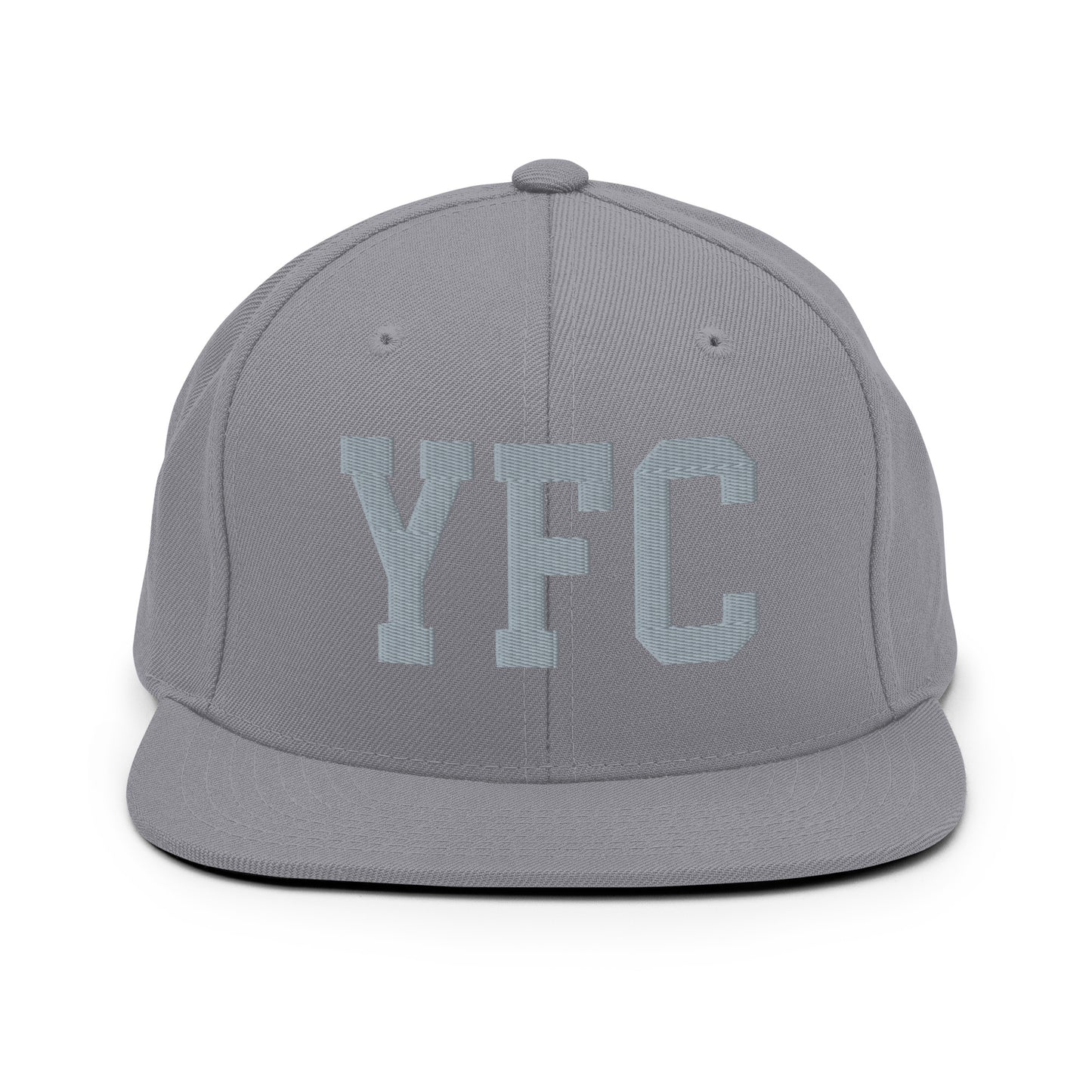 College-Style Classic Snapback Hat • Grey • YFC Fredericton Souvenir • YHM Designs - Image 14