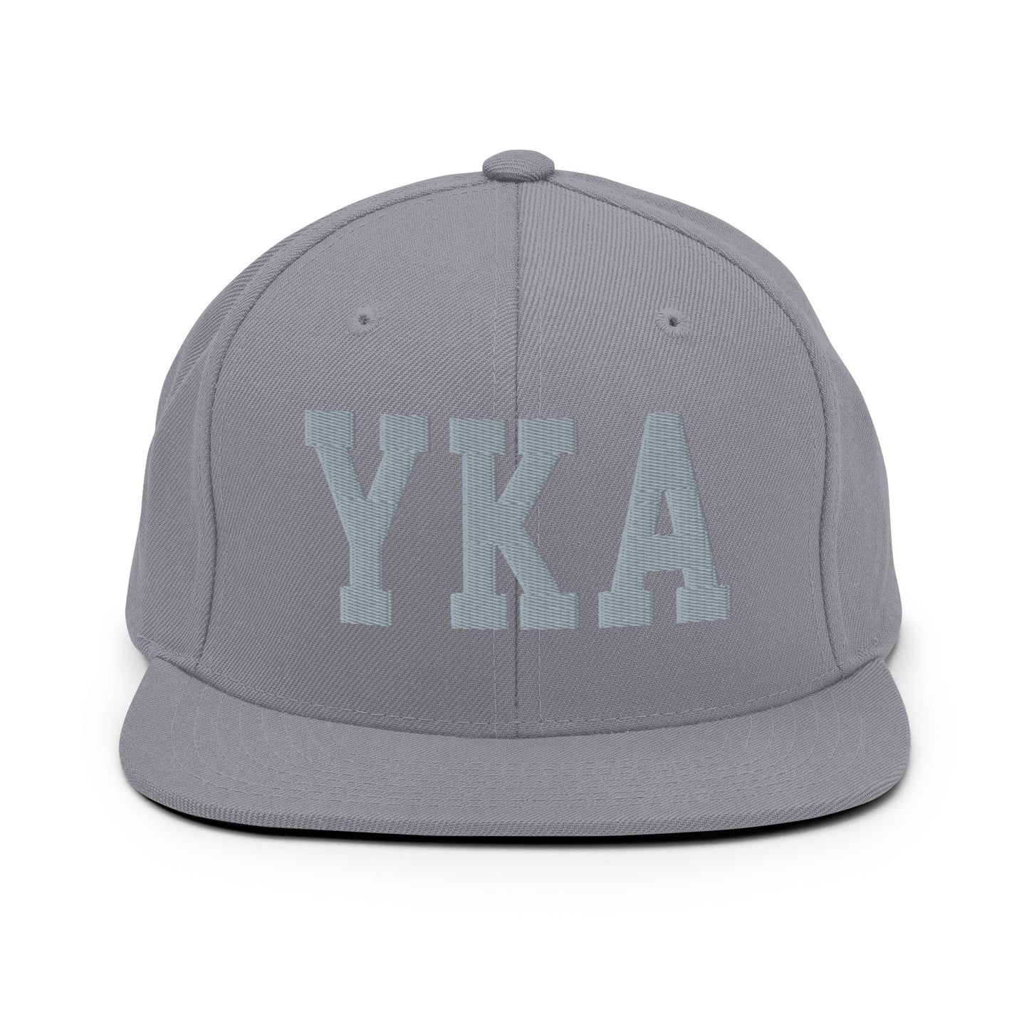 College-Style Classic Snapback Hat • Grey • YKA Kamloops Souvenir • YHM Designs - Image 14