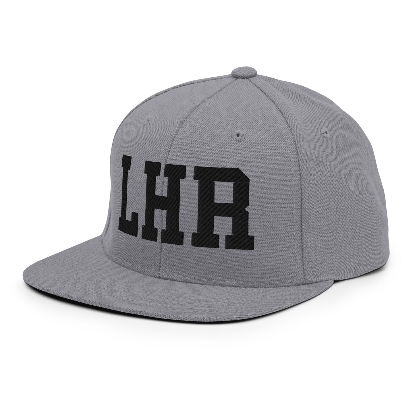College-Style Classic Snapback Hat • Black • LHR London Souvenir • YHM Designs - Image 21