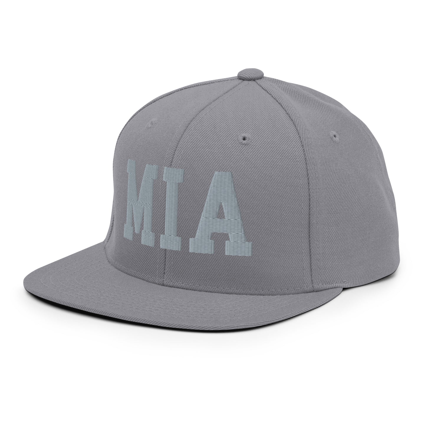 College-Style Classic Snapback Hat • Grey • MIA Miami • YHM Designs - Image 16