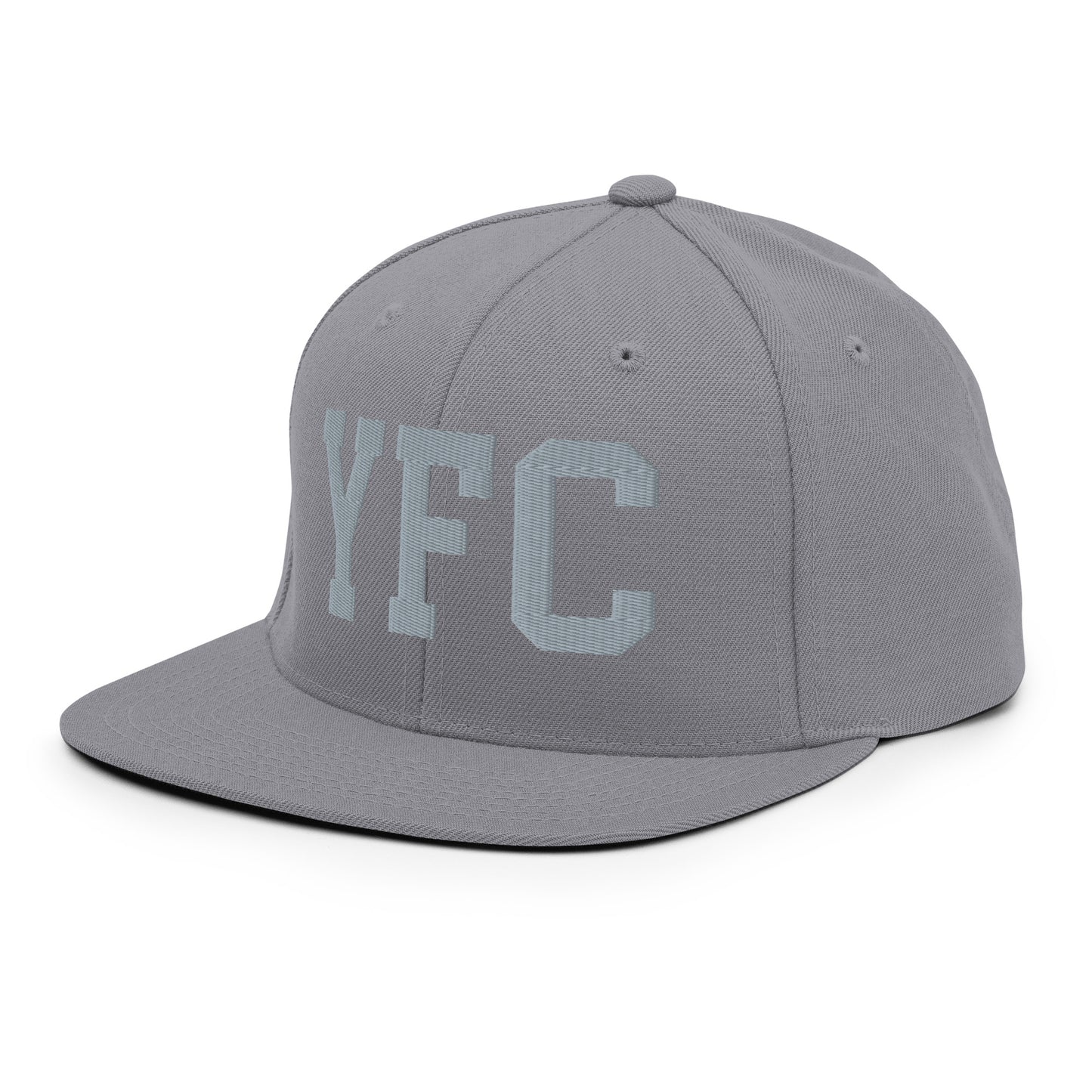 College-Style Classic Snapback Hat • Grey • YFC Fredericton Souvenir • YHM Designs - Image 16