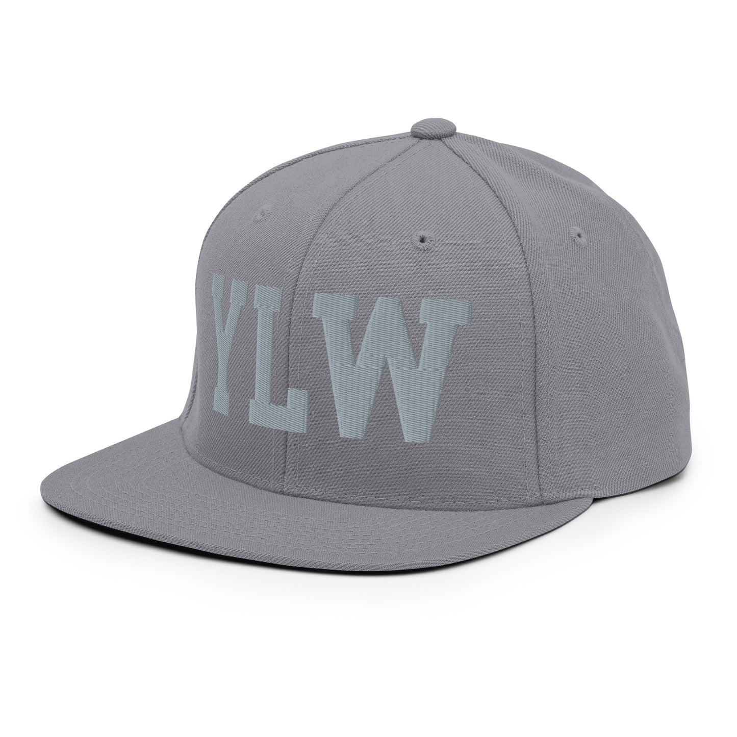 College-Style Classic Snapback Hat • Grey • YLW Kelowna Souvenir • YHM Designs - Image 16