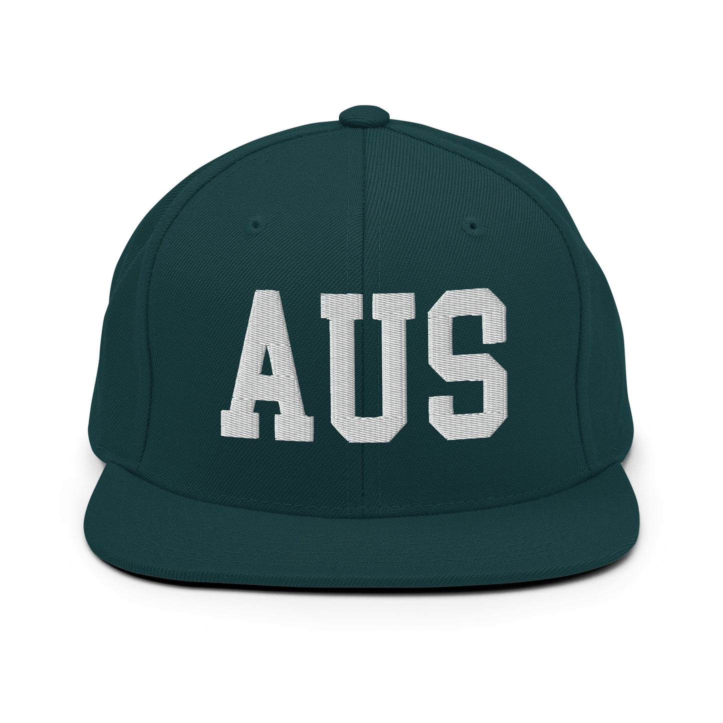 College-Style Classic Snapback Hat • White • AUS Austin Souvenir • YHM Designs - Image 22