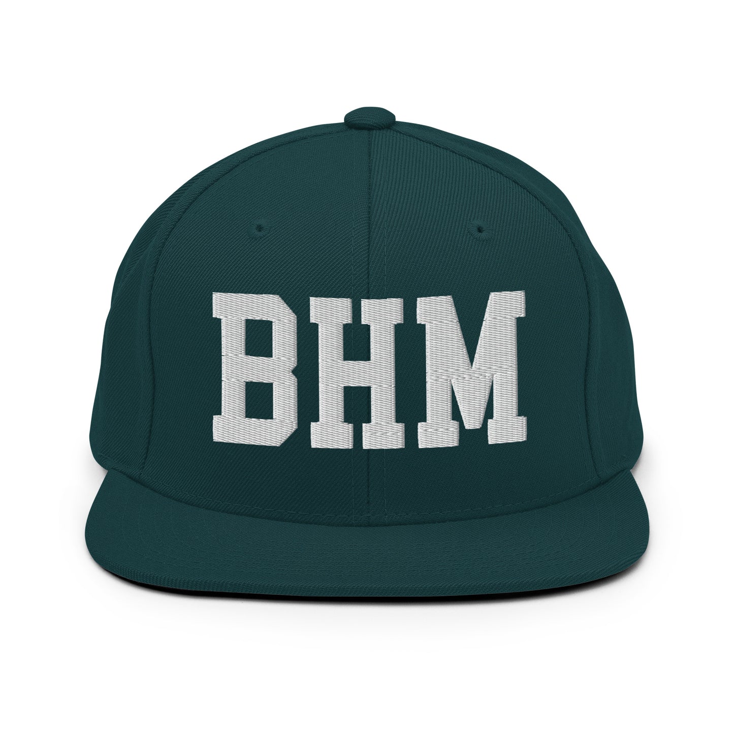 College-Style Classic Snapback Hat • White • BHM Birmingham • YHM Designs - Image 22