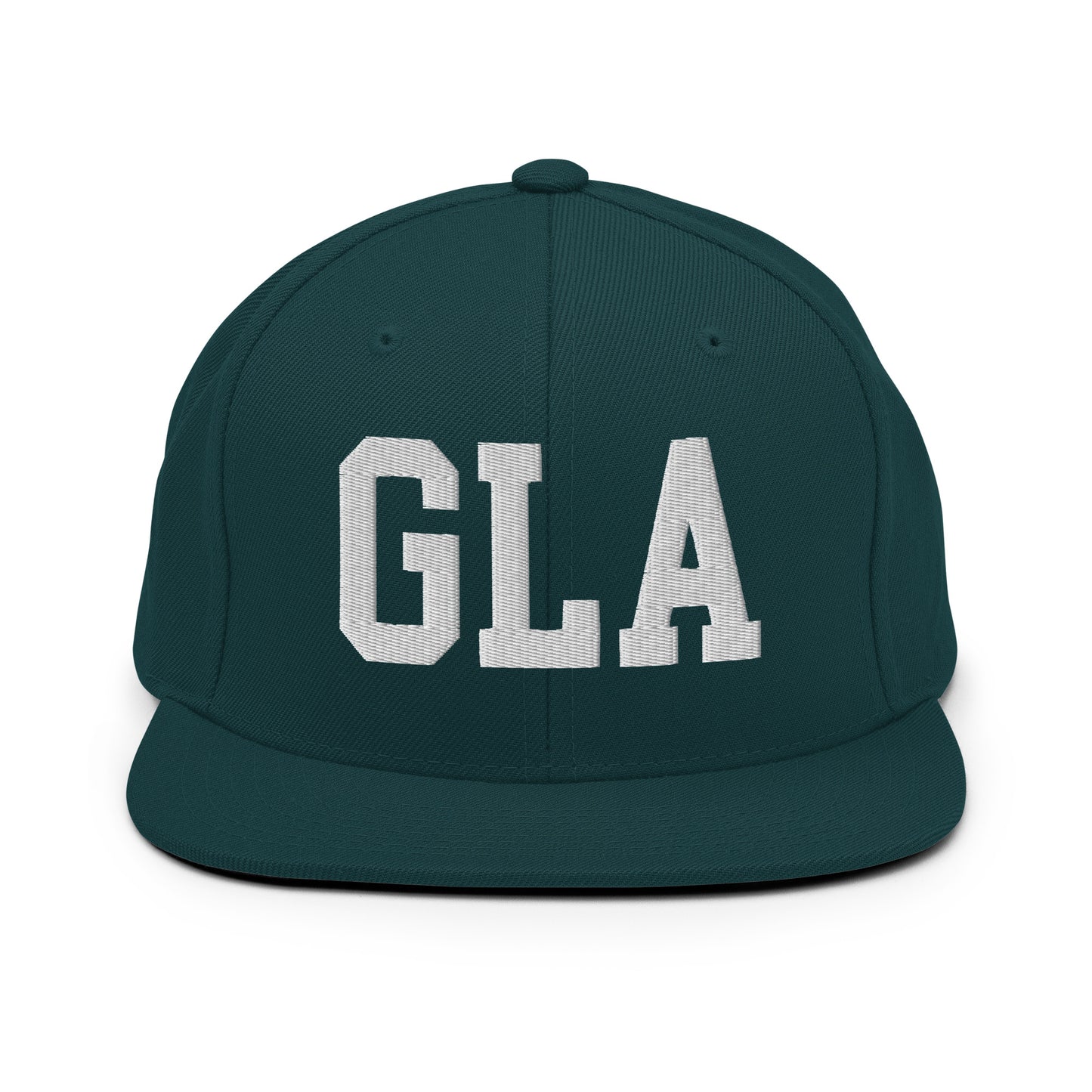 College-Style Classic Snapback Hat • White • GLA Glasgow • YHM Designs - Image 22