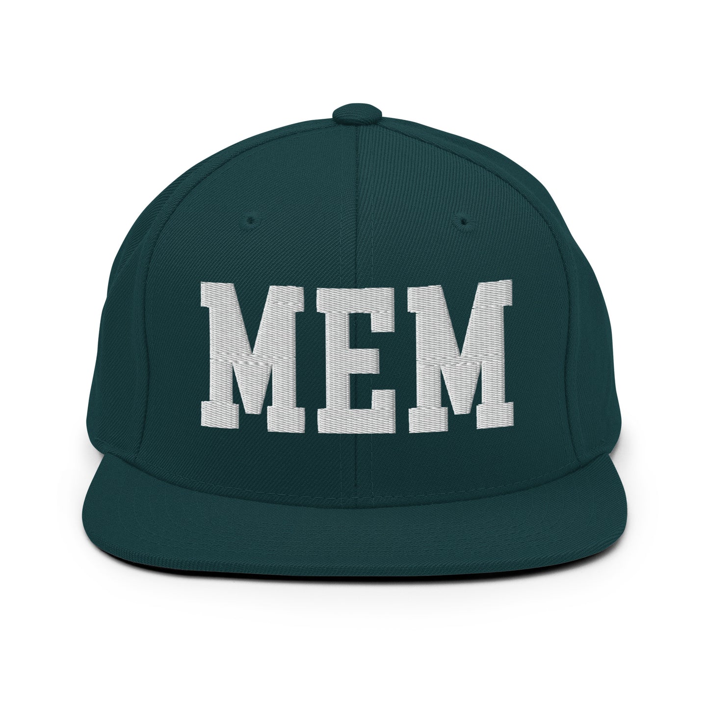 College-Style Classic Snapback Hat • White • MEM Memphis • YHM Designs - Image 22