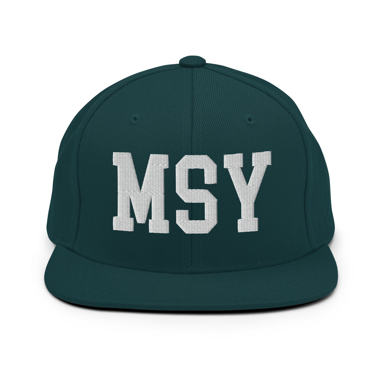 College-Style Classic Snapback Hat • White • MSY New Orleans Souvenir • YHM Designs - Image 22