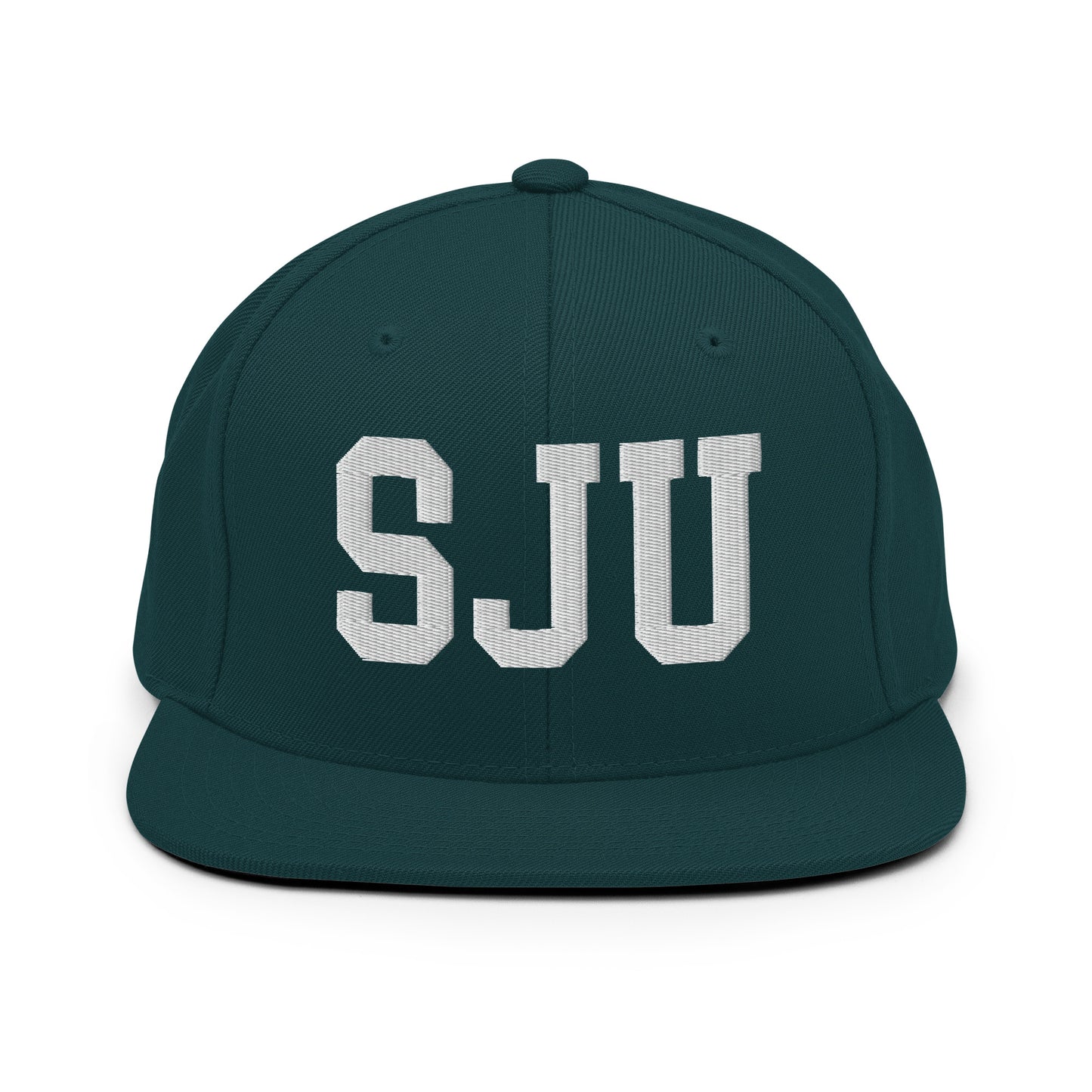 College-Style Classic Snapback Hat • White • SJU San Juan Souvenir • YHM Designs - Image 22