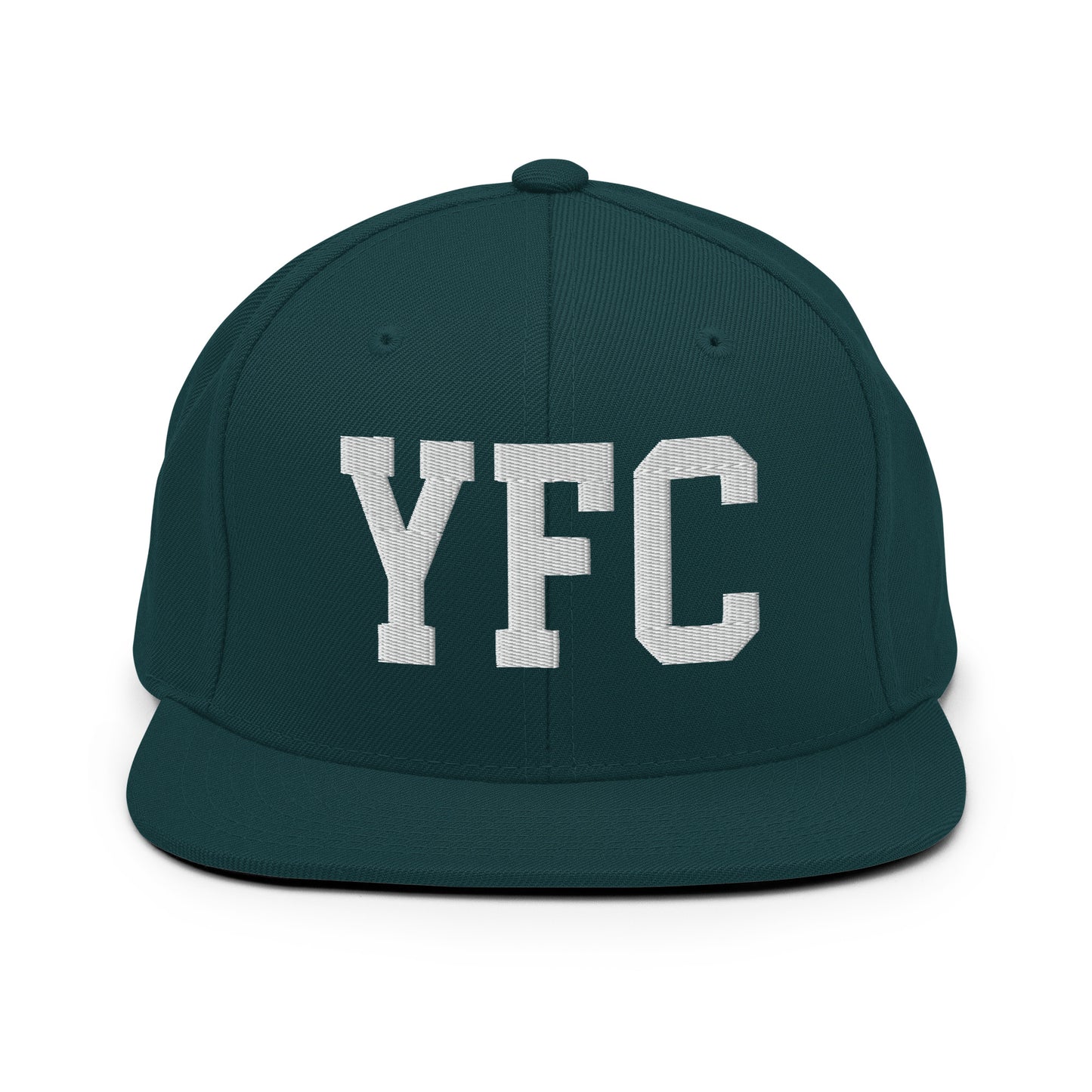 College-Style Classic Snapback Hat • White • YFC Fredericton Souvenir • YHM Designs - Image 22