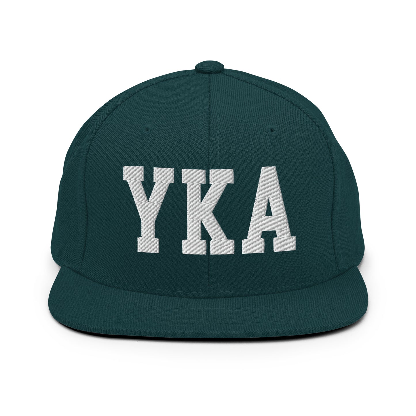 College-Style Classic Snapback Hat • White • YKA Kamloops Souvenir • YHM Designs - Image 22