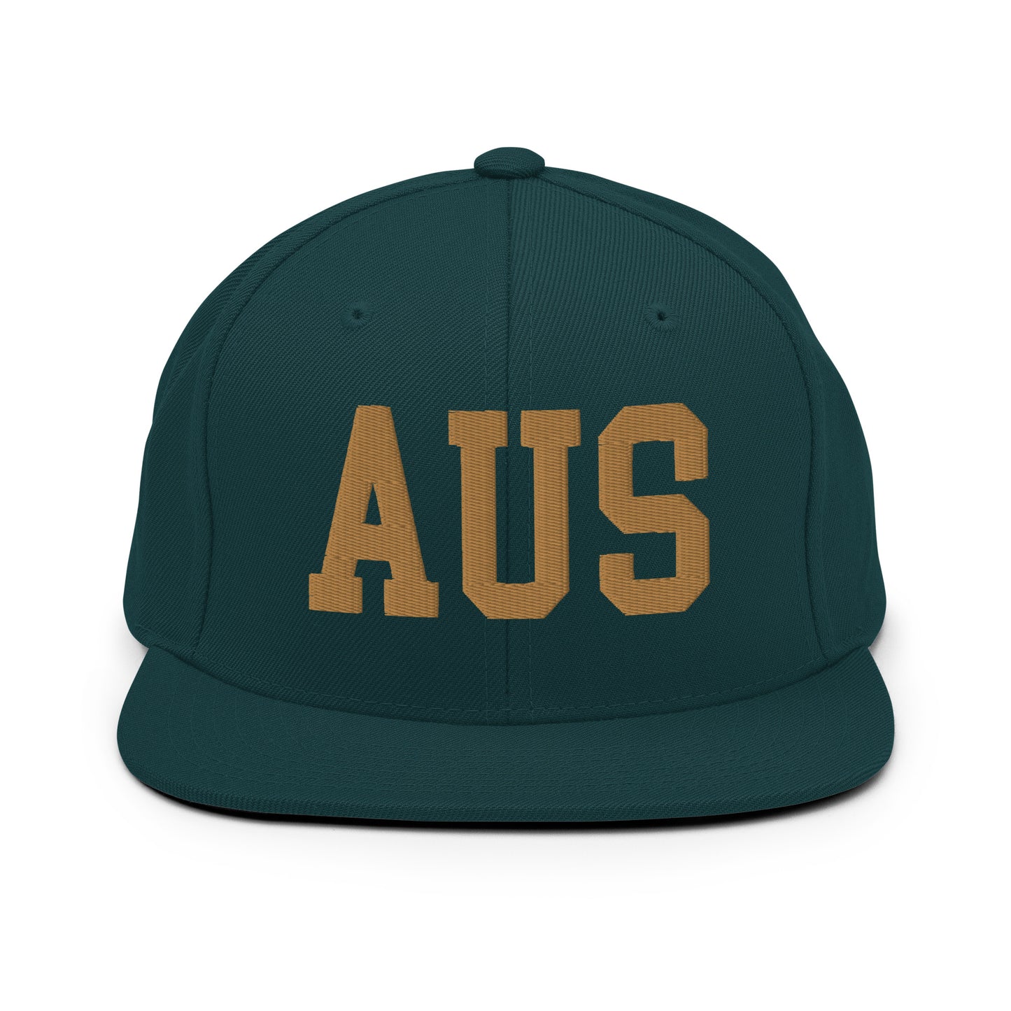College-Style Classic Snapback Hat • Old Gold • AUS Austin Souvenir • YHM Designs - Image 18