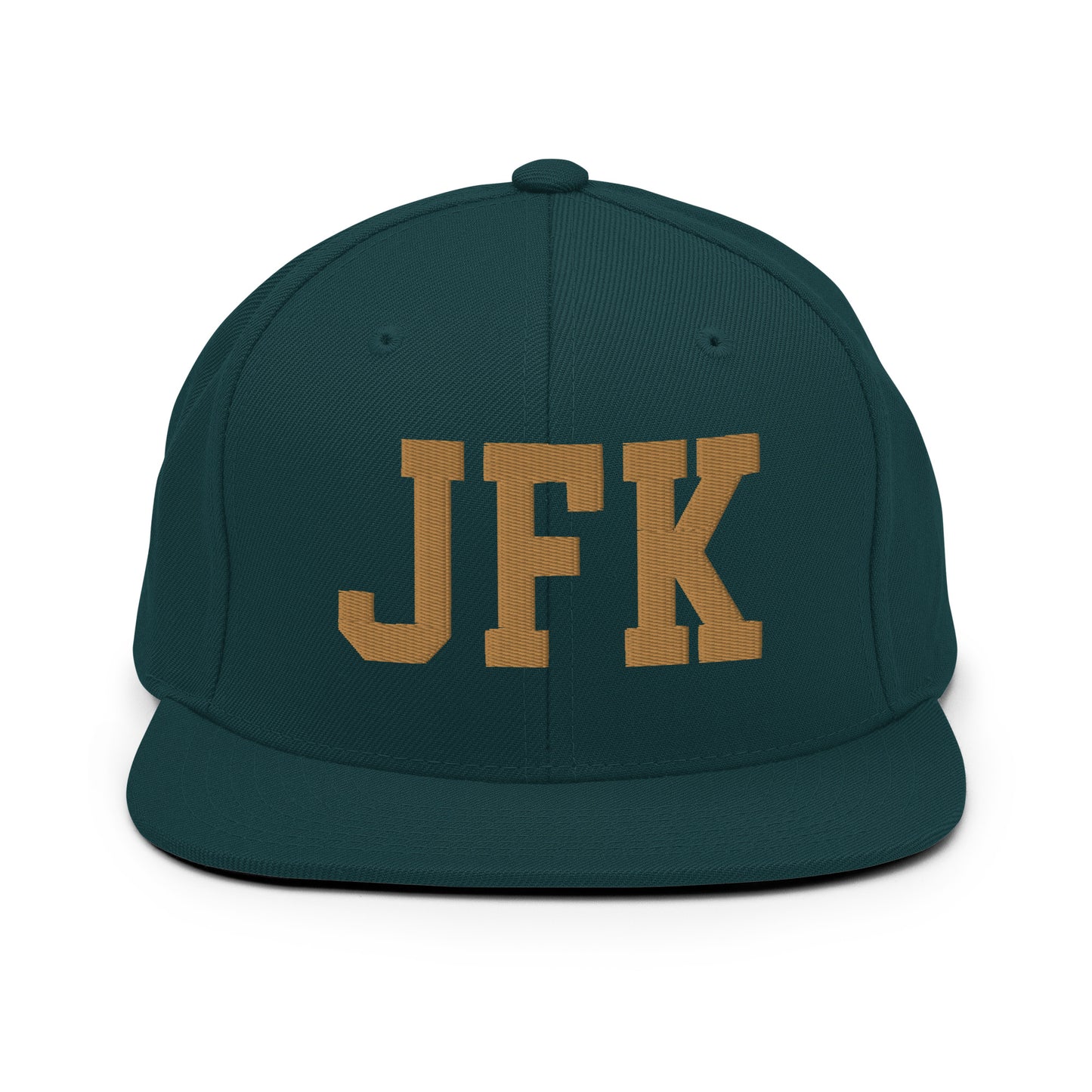 College-Style Classic Snapback Hat • Old Gold • JFK New York City Souvenir • YHM Designs - Image 18