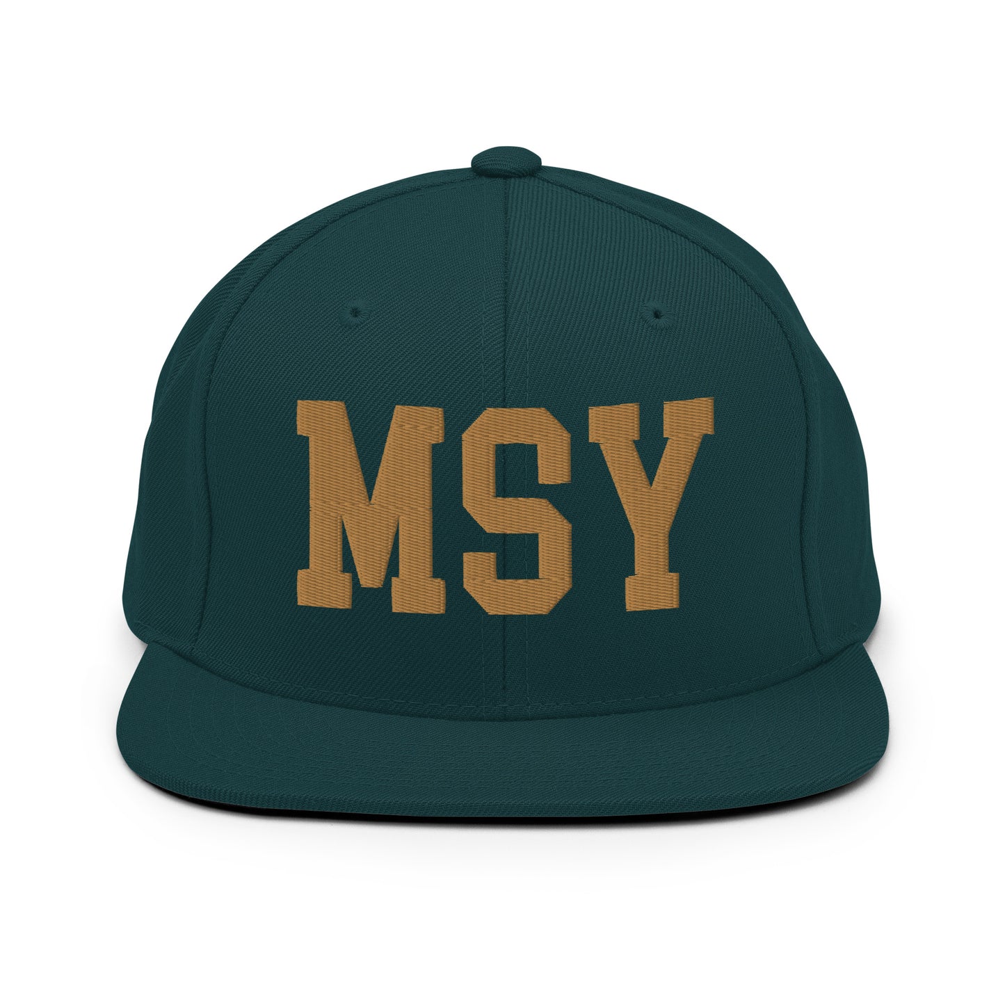 College-Style Classic Snapback Hat • Old Gold • MSY New Orleans Souvenir • YHM Designs - Image 18