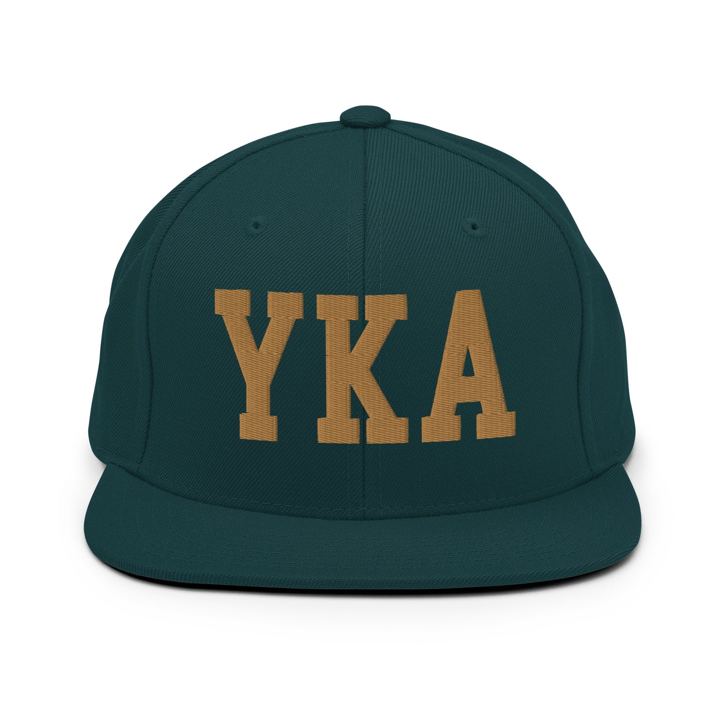 College-Style Classic Snapback Hat • Old Gold • YKA Kamloops Souvenir • YHM Designs - Image 18