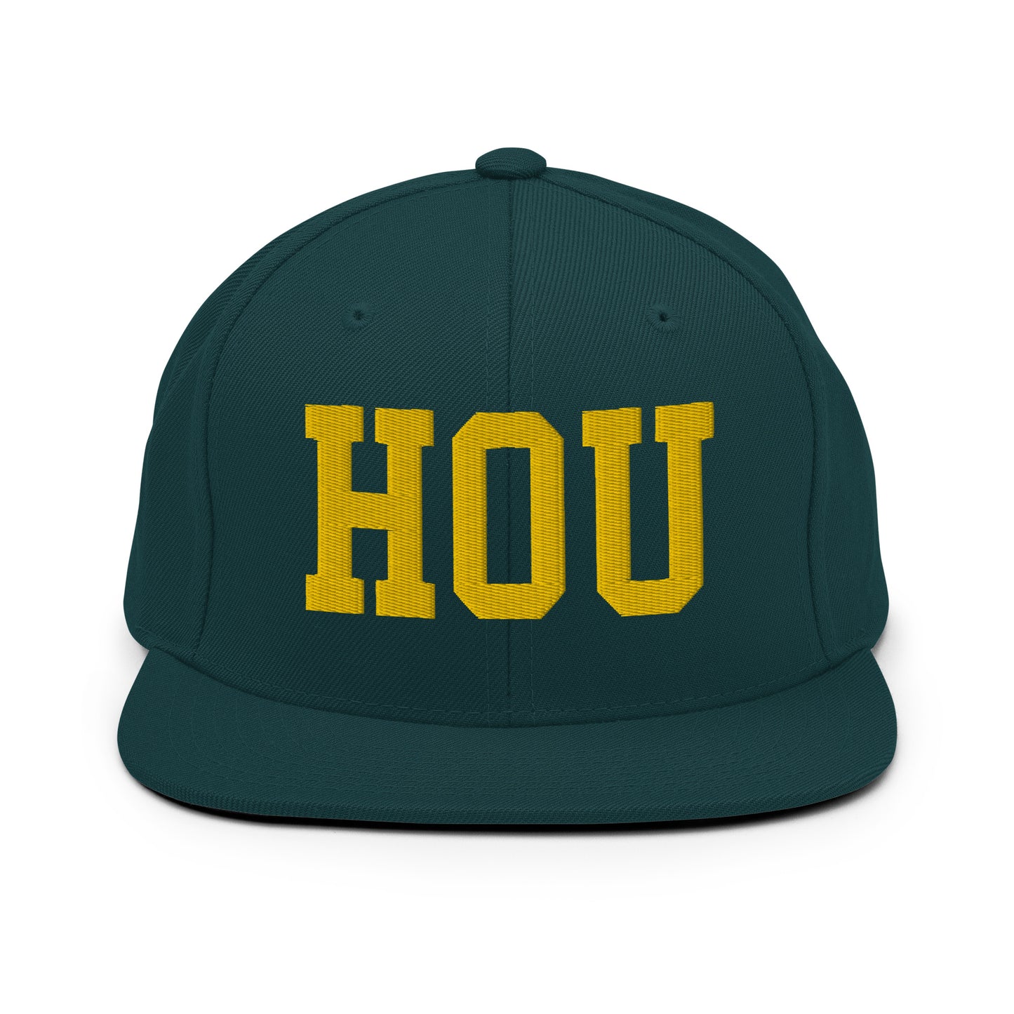 College-Style Classic Snapback Hat • Gold • HOU Houston • YHM Designs - Image 14