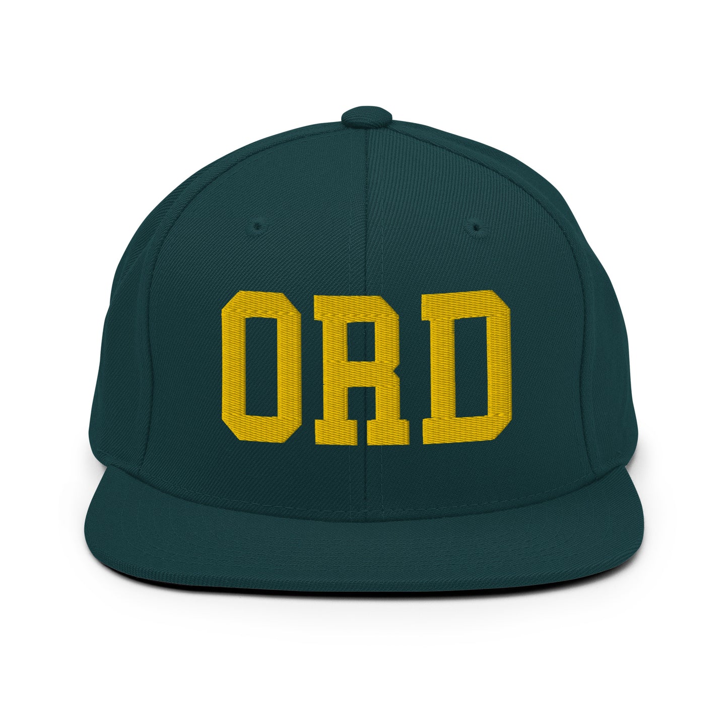 College-Style Classic Snapback Hat • Gold • ORD Chicago • YHM Designs - Image 14