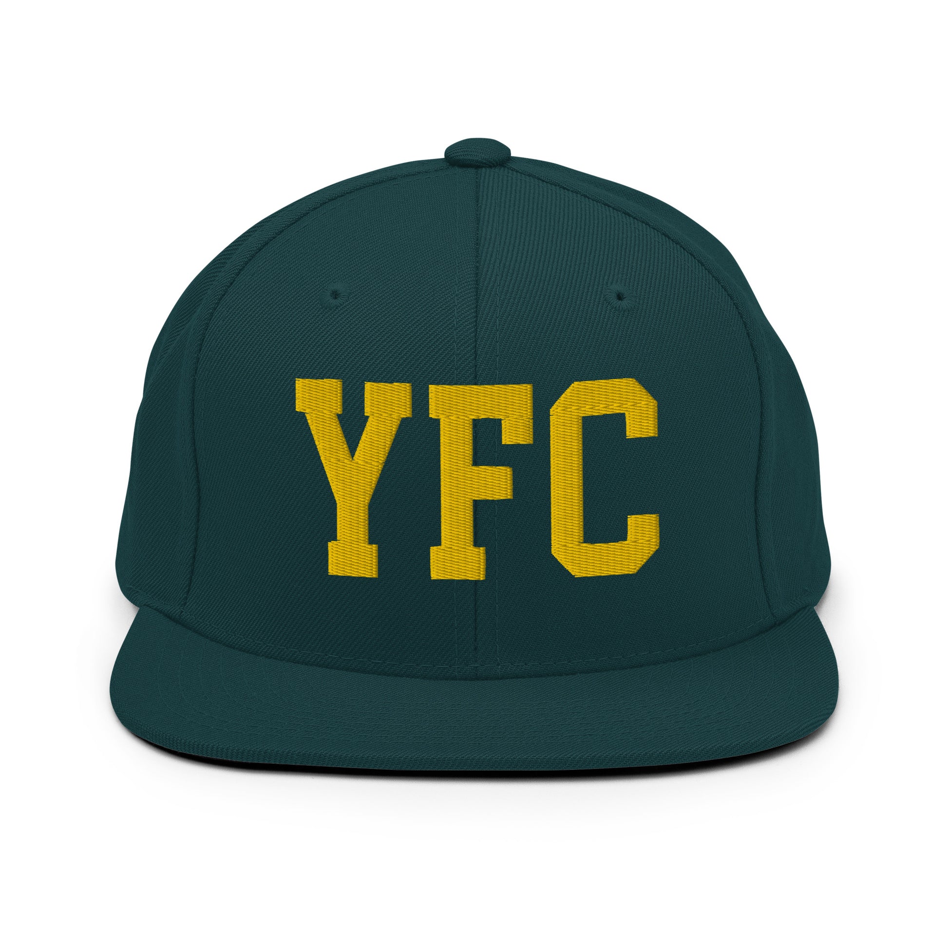College-Style Classic Snapback Hat • Gold • YFC Fredericton Souvenir • YHM Designs - Image 14