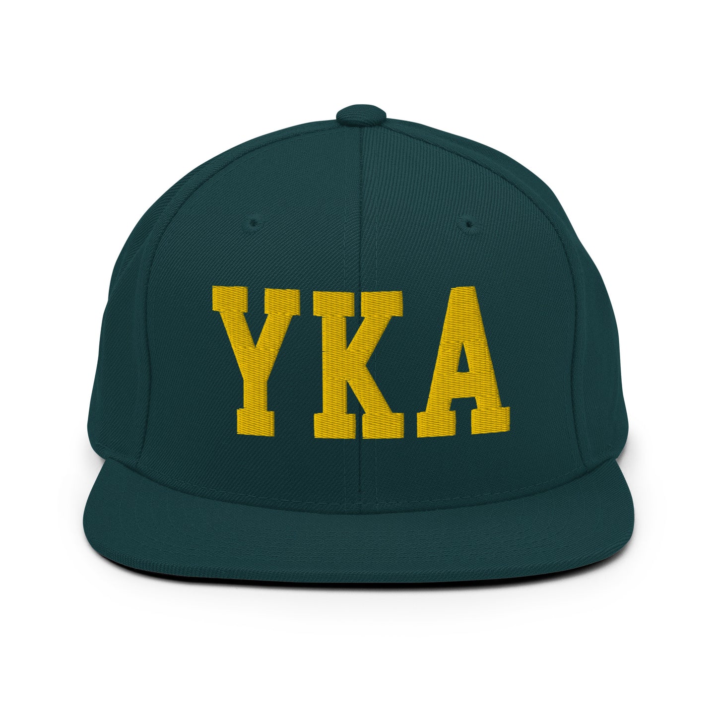 College-Style Classic Snapback Hat • Gold • YKA Kamloops • YHM Designs - Image 14