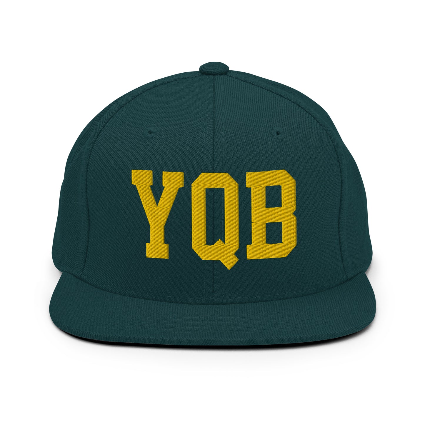 College-Style Classic Snapback Hat • Gold • YQB Quebec City • YHM Designs - Image 14