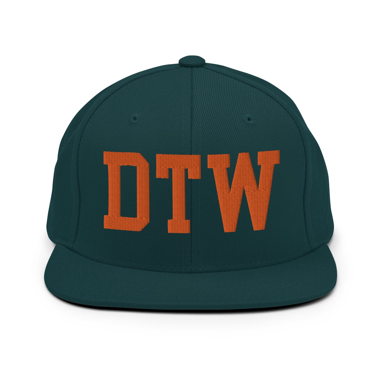 College-Style Classic Snapback Hat • Orange • DTW Detroit • YHM Designs - Image 23