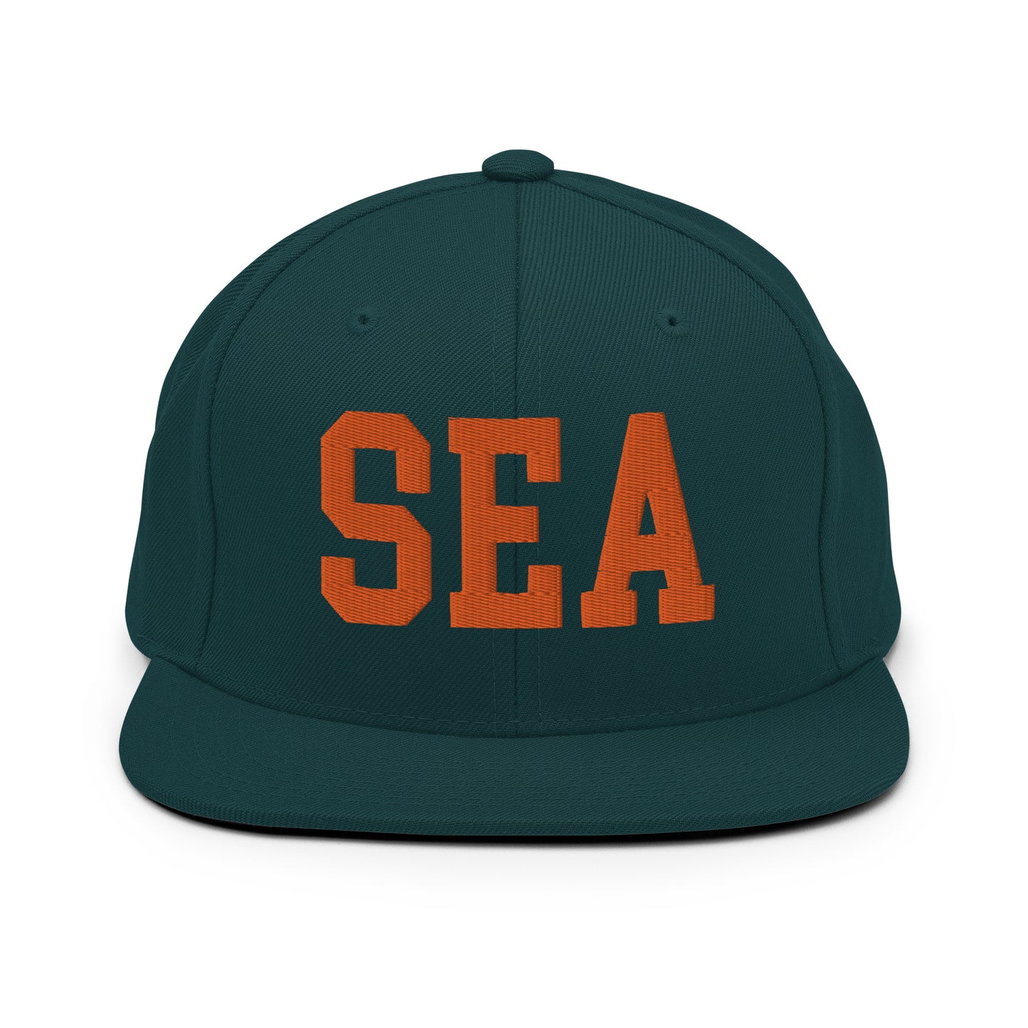 College-Style Classic Snapback Hat • Orange • SEA Seattle • YHM Designs - Image 23
