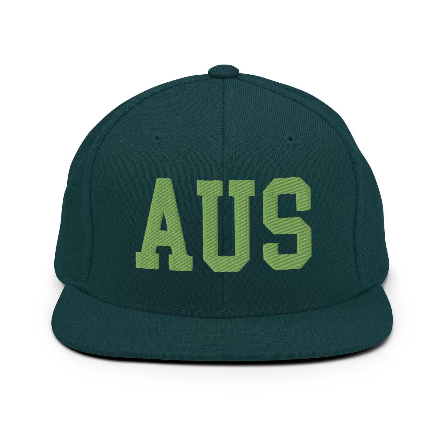 College-Style Classic Snapback Hat • Kiwi Green • AUS Austin • YHM Designs - Image 07