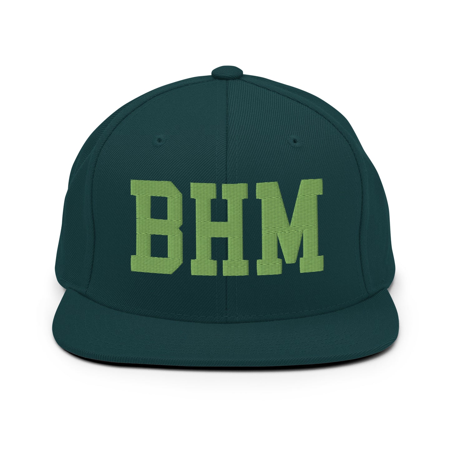 College-Style Classic Snapback Hat • Kiwi Green • BHM Birmingham • YHM Designs - Image 07
