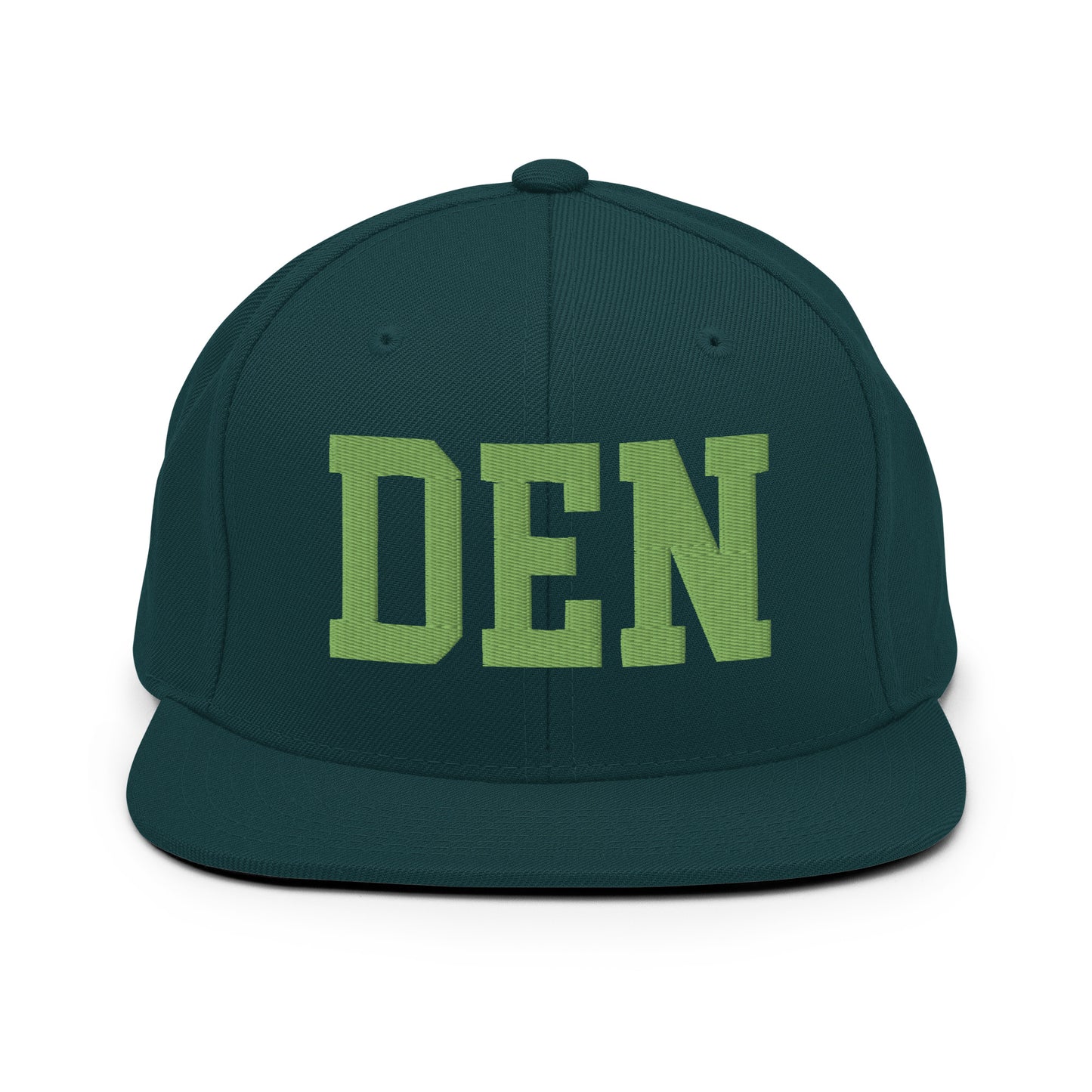 College-Style Classic Snapback Hat • Kiwi Green • DEN Denver • YHM Designs - Image 07