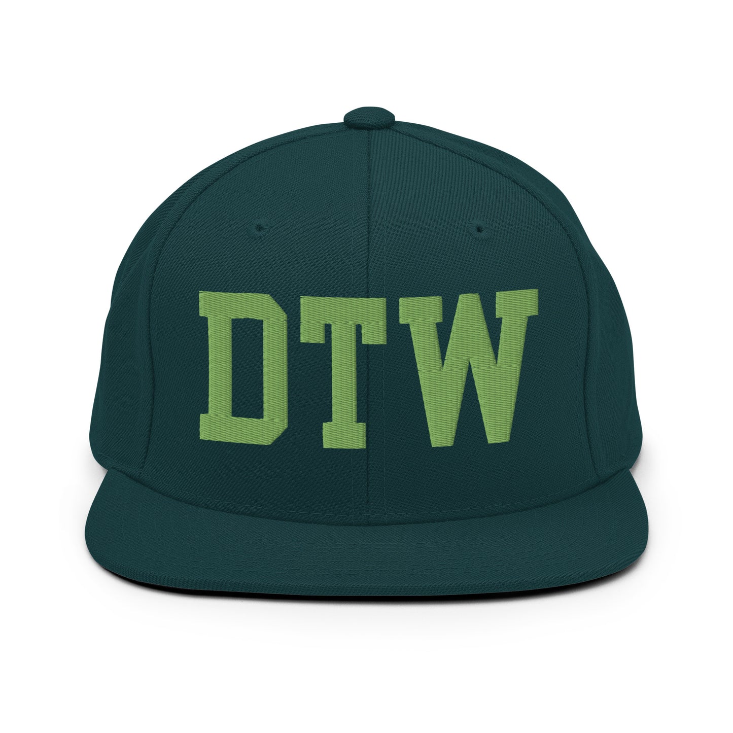 College-Style Classic Snapback Hat • Kiwi Green • DTW Detroit • YHM Designs - Image 07