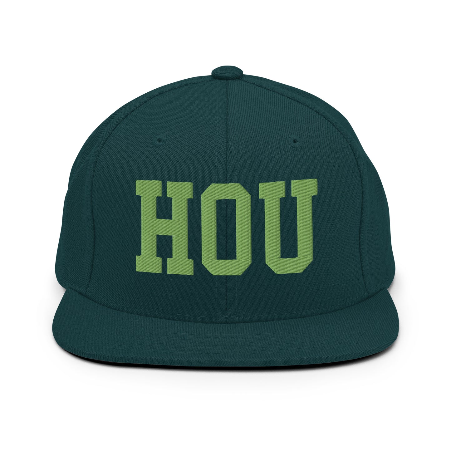 College-Style Classic Snapback Hat • Kiwi Green • HOU Houston • YHM Designs - Image 07