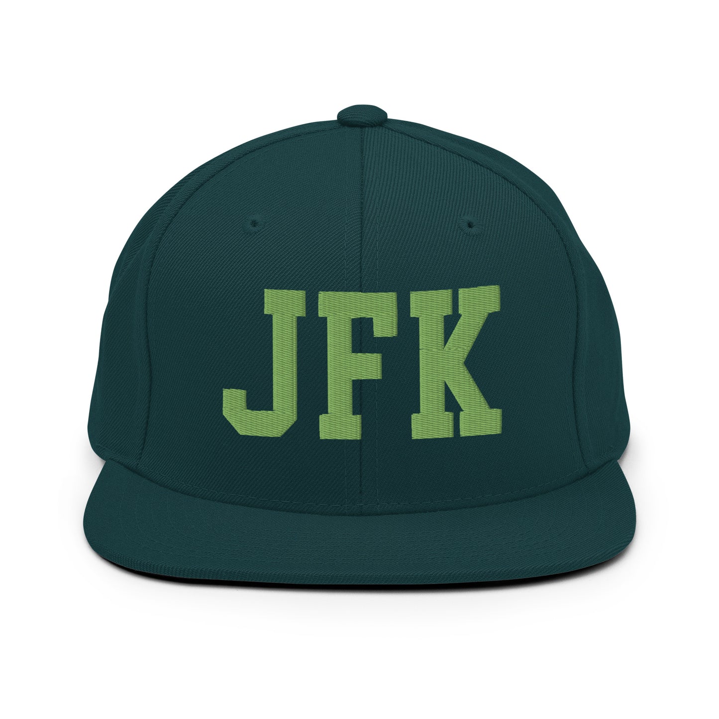 College-Style Classic Snapback Hat • Kiwi Green • JFK New York City • YHM Designs - Image 07