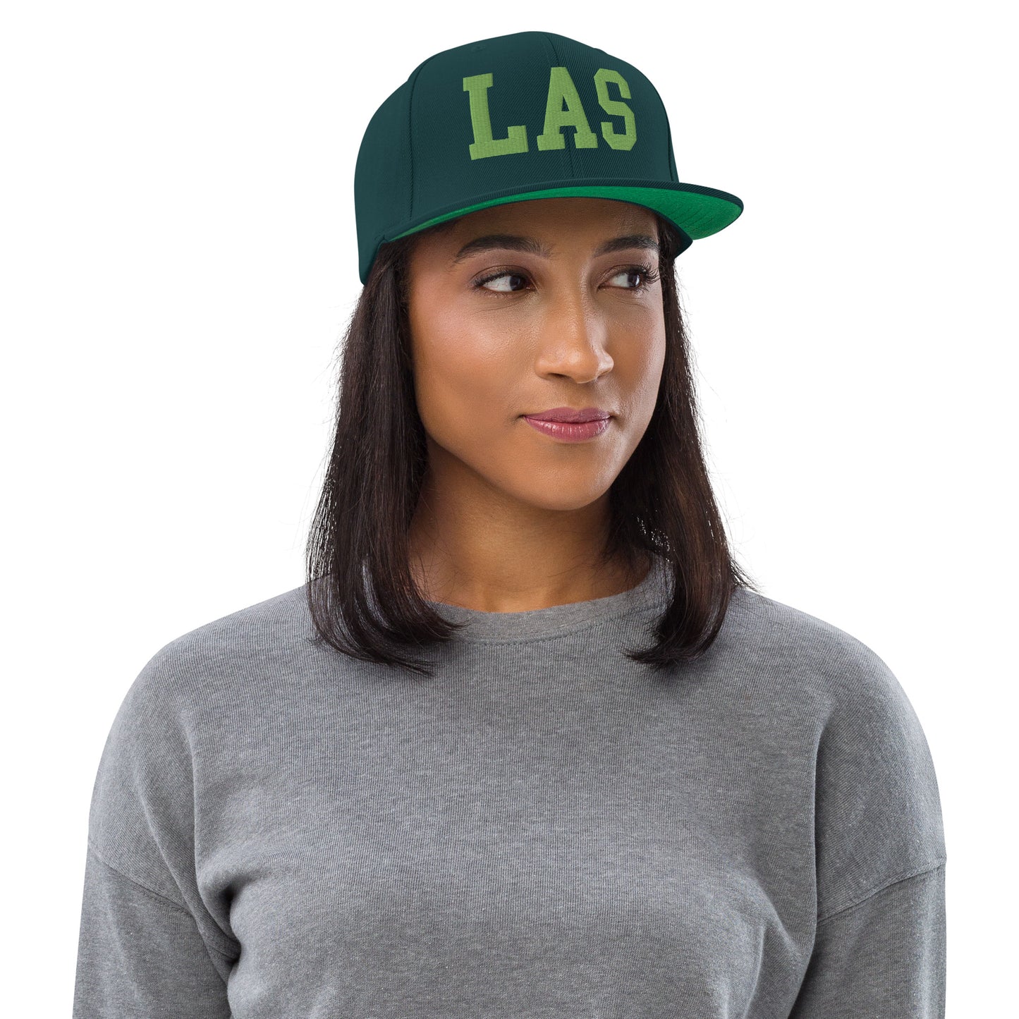 College-Style Classic Snapback Hat • Kiwi Green • LAS Las Vegas • YHM Designs - Image 04