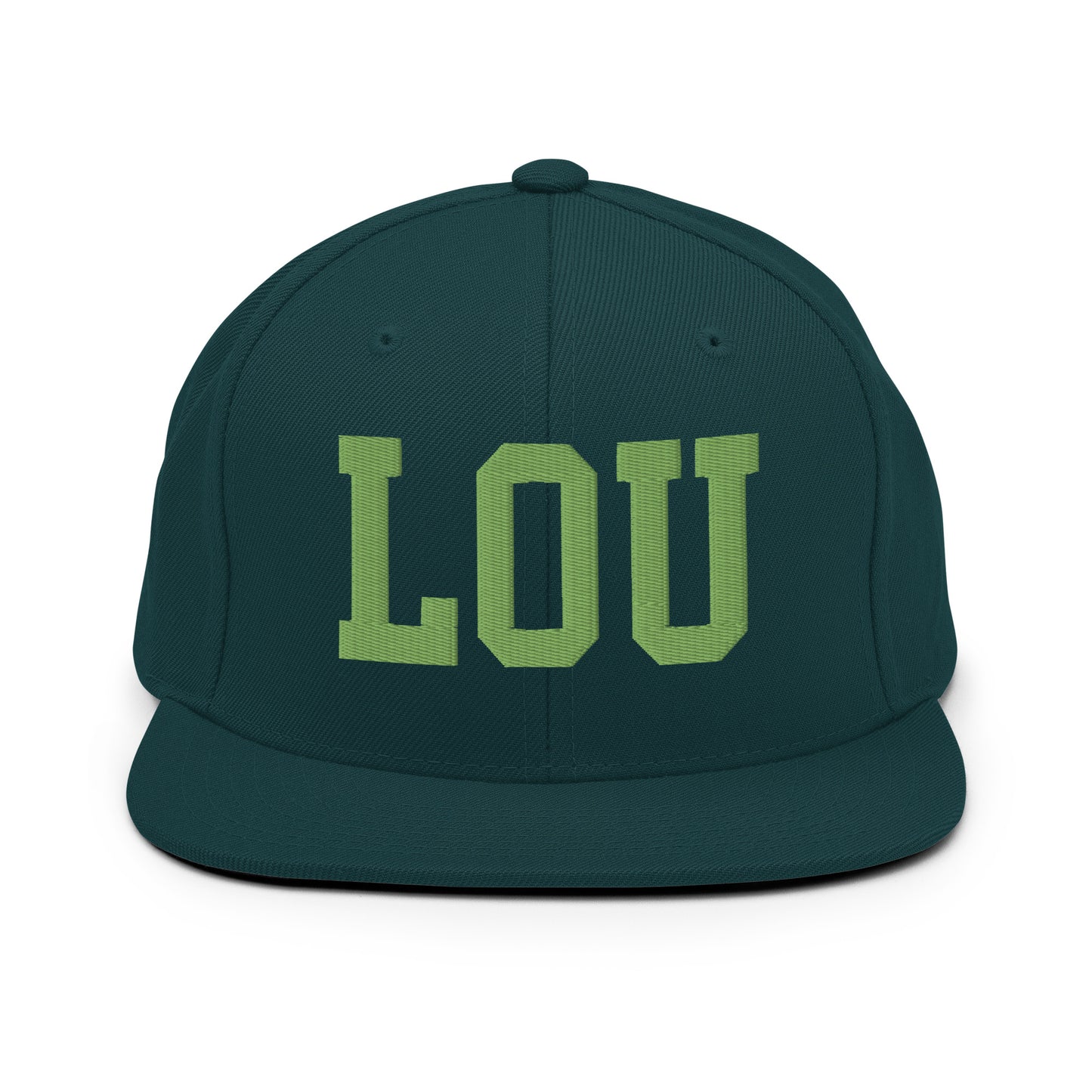 College-Style Classic Snapback Hat • Kiwi Green • LOU Louisville • YHM Designs - Image 07