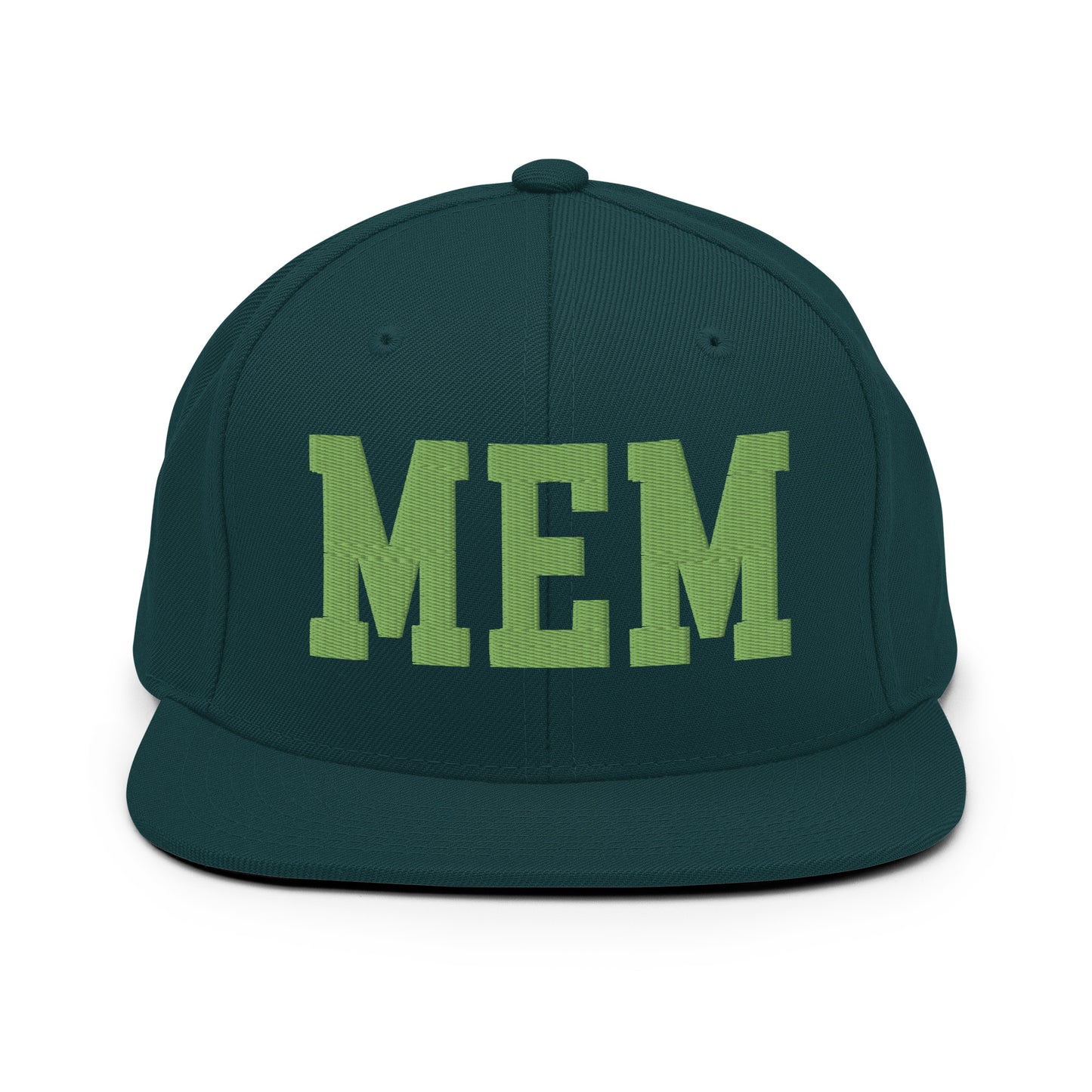 College-Style Classic Snapback Hat • Kiwi Green • MEM Memphis • YHM Designs - Image 07