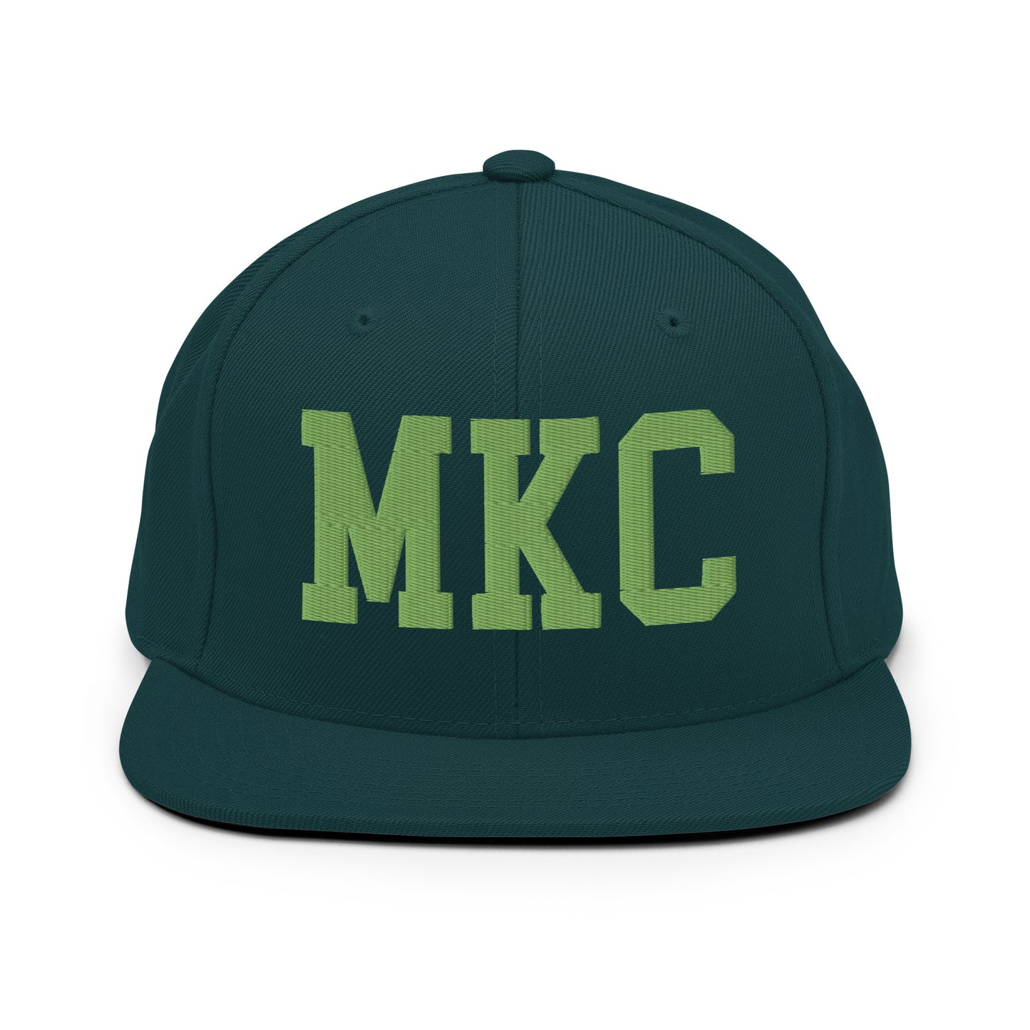 College-Style Classic Snapback Hat • Kiwi Green • MKC Kansas City • YHM Designs - Image 07