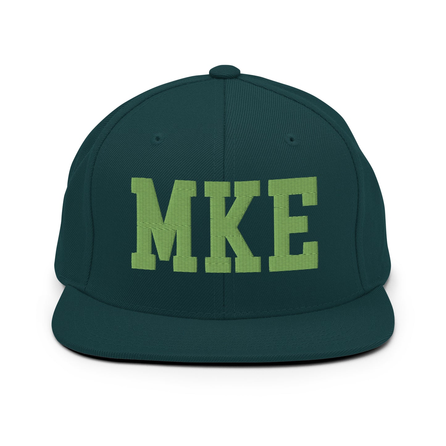 College-Style Classic Snapback Hat • Kiwi Green • MKE Milwaukee • YHM Designs - Image 07