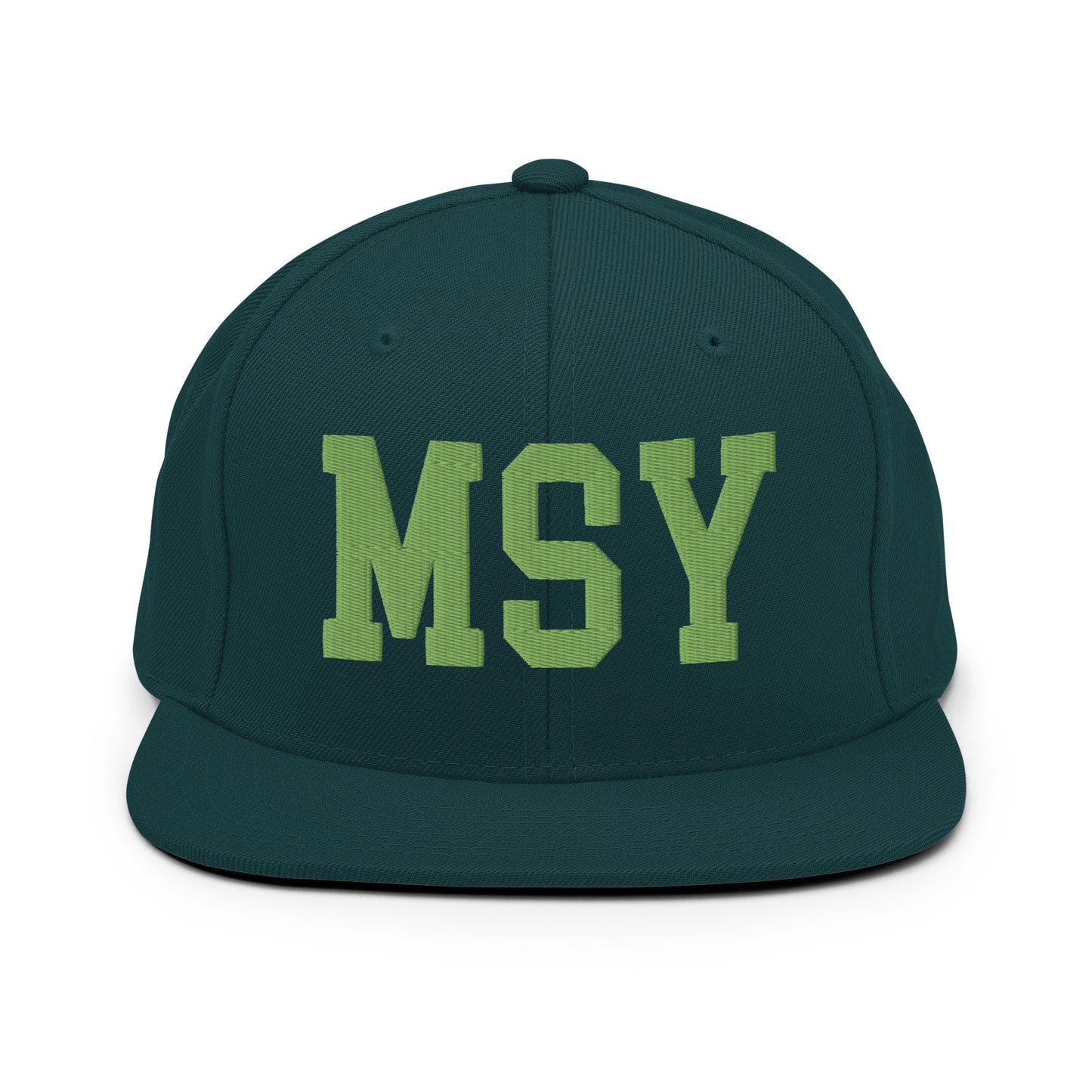 College-Style Classic Snapback Hat • Kiwi Green • MSY New Orleans • YHM Designs - Image 07
