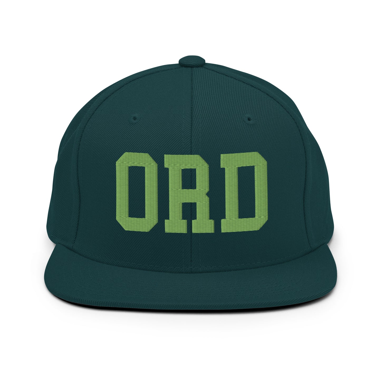 College-Style Classic Snapback Hat • Kiwi Green • ORD Chicago • YHM Designs - Image 07