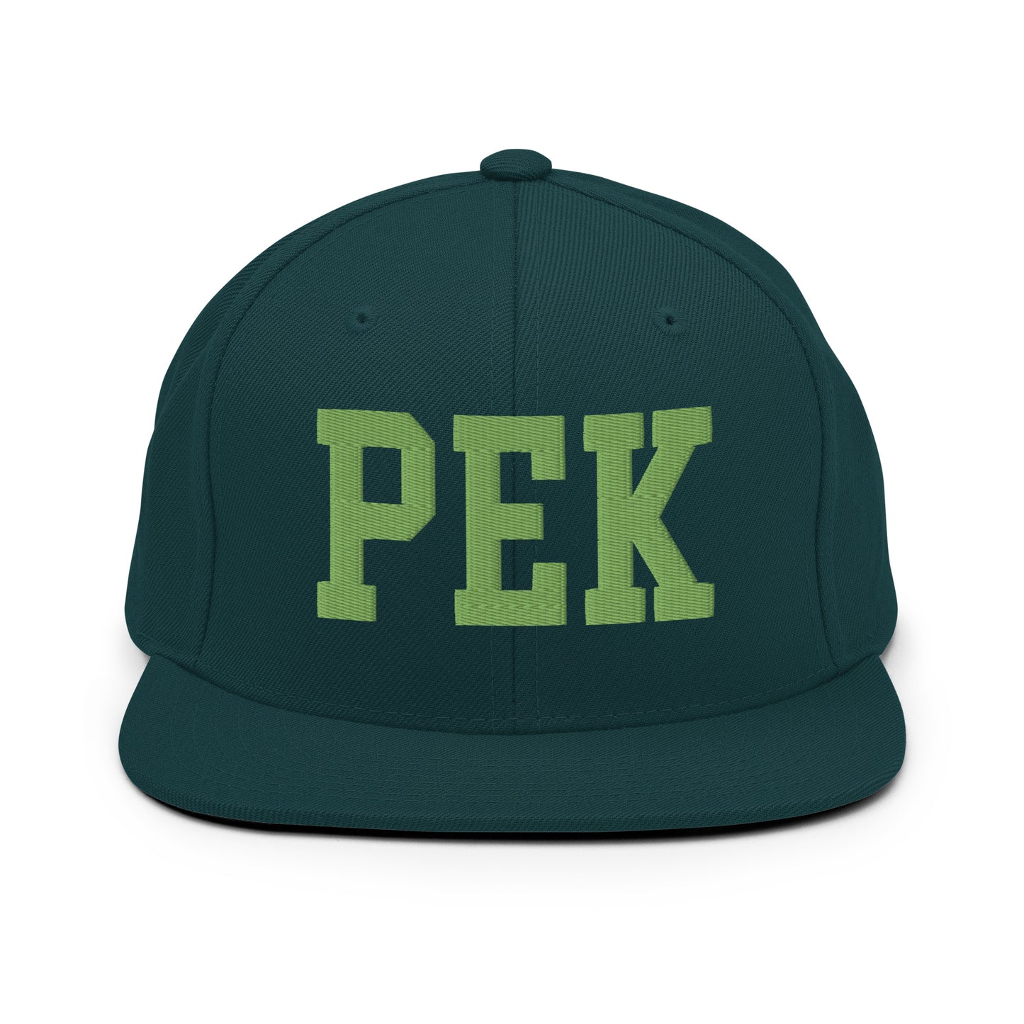 College-Style Classic Snapback Hat • Kiwi Green • PEK Beijing • YHM Designs - Image 07
