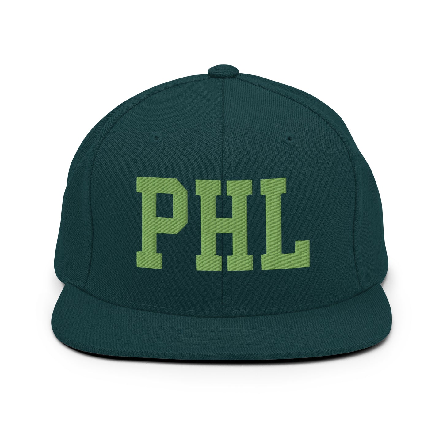 College-Style Classic Snapback Hat • Kiwi Green • PHL Philadelphia Souvenir • YHM Designs - Image 07