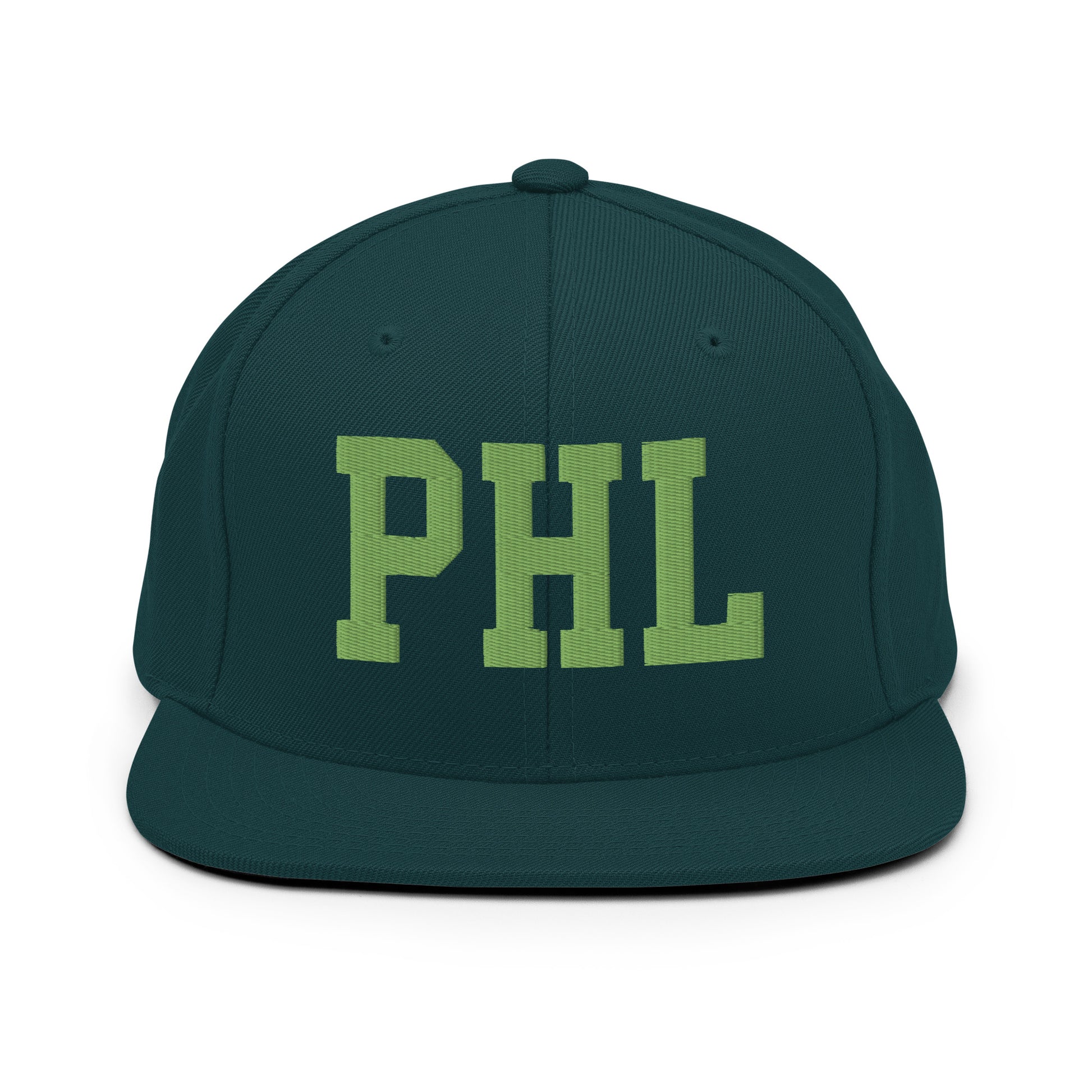 College-Style Classic Snapback Hat • Kiwi Green • PHL Philadelphia Souvenir • YHM Designs - Image 07