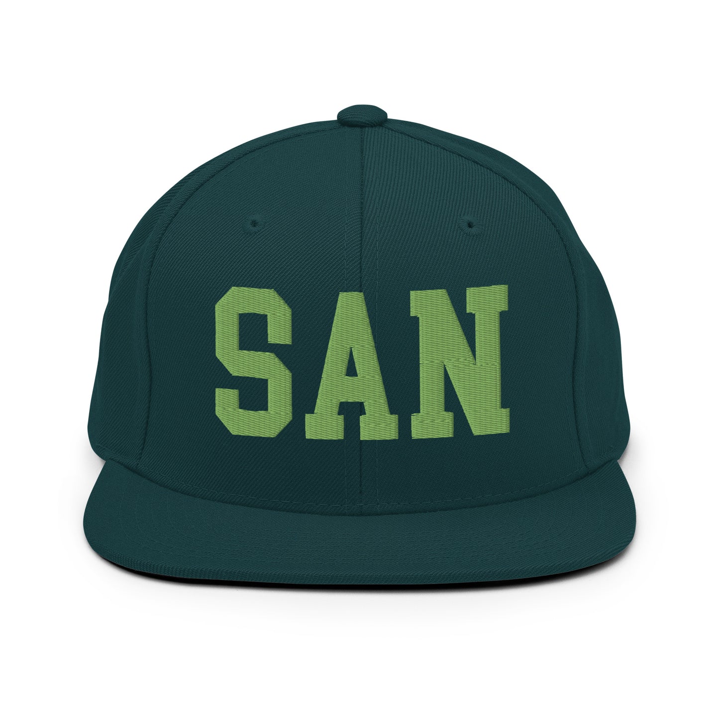 College-Style Classic Snapback Hat • Kiwi Green • SAN San Diego • YHM Designs - Image 07