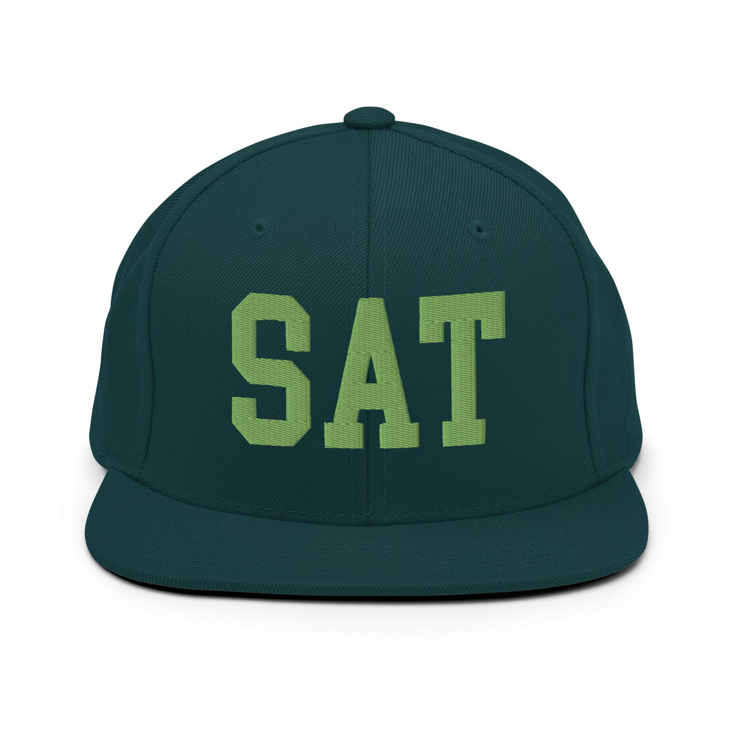 College-Style Classic Snapback Hat • Kiwi Green • SAT San Antonio • YHM Designs - Image 07