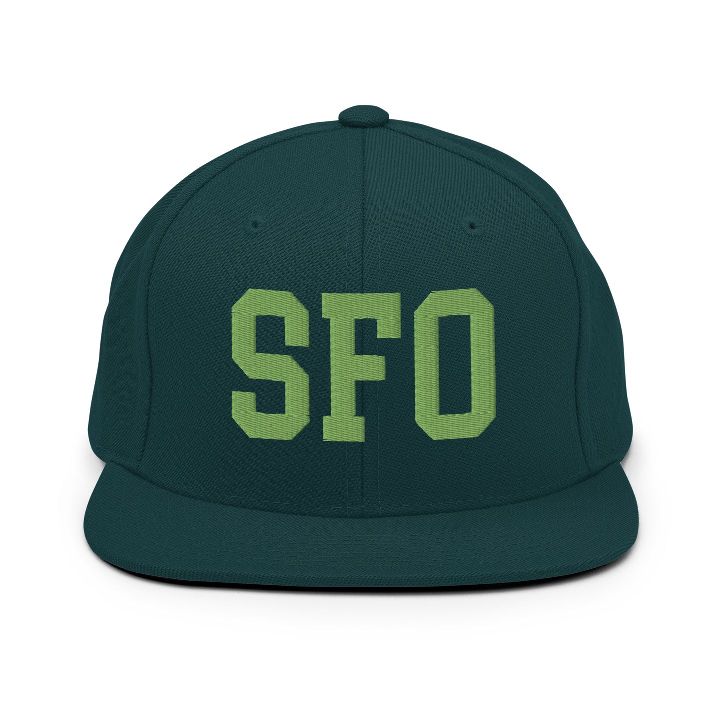 College-Style Classic Snapback Hat • Kiwi Green • SFO San Francisco • YHM Designs - Image 07