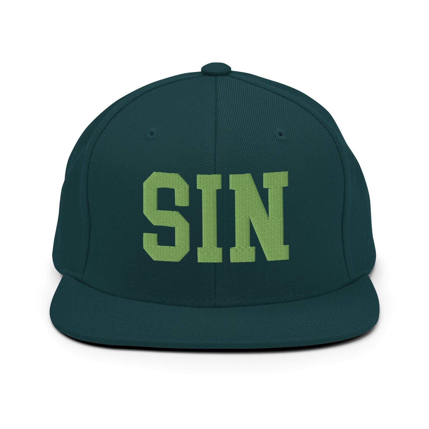 College-Style Classic Snapback Hat • Kiwi Green • SIN Singapore • YHM Designs - Image 07