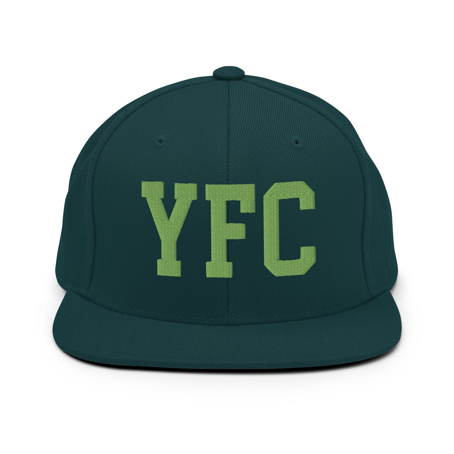 College-Style Classic Snapback Hat • Kiwi Green • YFC Fredericton Souvenir • YHM Designs - Image 07