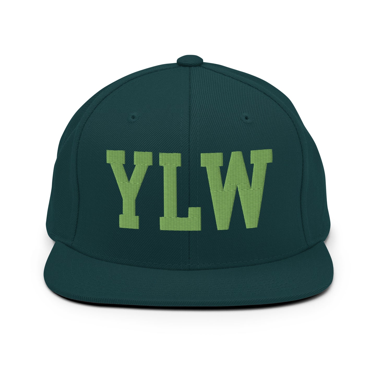 College-Style Classic Snapback Hat • Kiwi Green • YLW Kelowna Souvenir • YHM Designs - Image 07