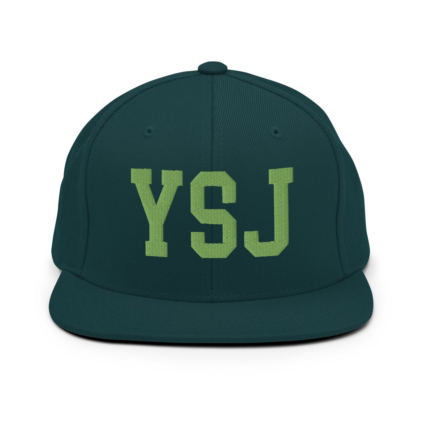College-Style Classic Snapback Hat • Kiwi Green • YSJ Saint John • YHM Designs - Image 07
